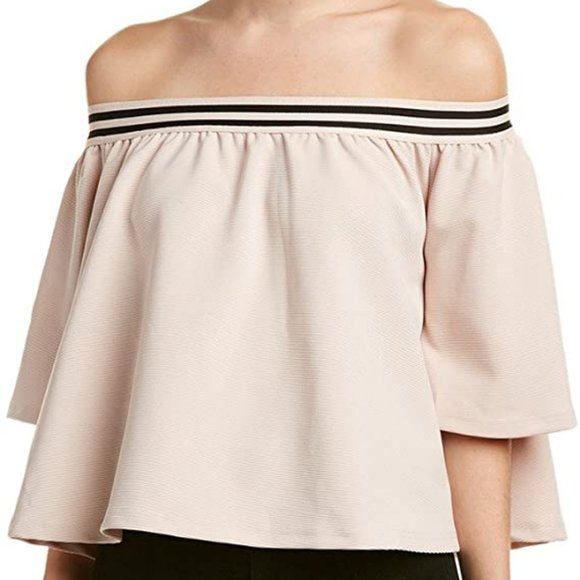 State of Being Women's Nude Game Set Off The Shoulder Stripe Top. * Size ~ SM * - Picture 1 of 4